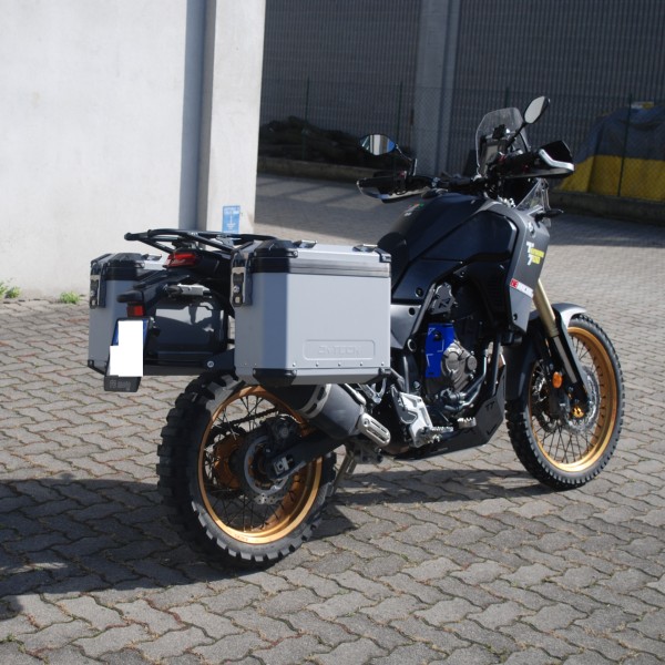 Seitenkoffer Set Model X silber aus Aluminium 39L/32L - Yamaha Tenere 700 - MyTech