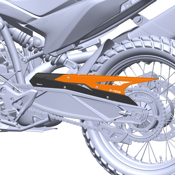 Kettenschutz verstellbar aus Aluminium orange - KTM 790/890 Adventure - MyTech